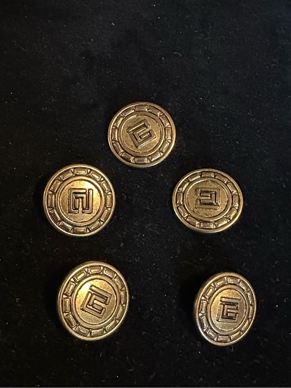ZARA Woman replacement buttons  5 gold tone solid metal